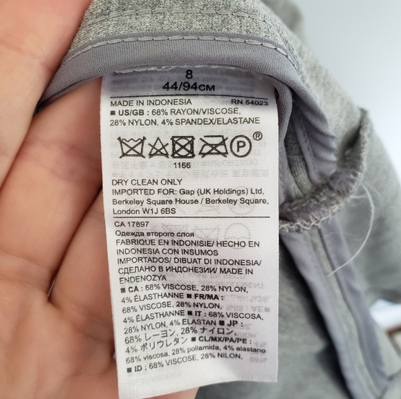 Banana Republic Heathered Grey Ponte Knit Flounce Ruffle Hem sz 8 - Picture 4 of 5